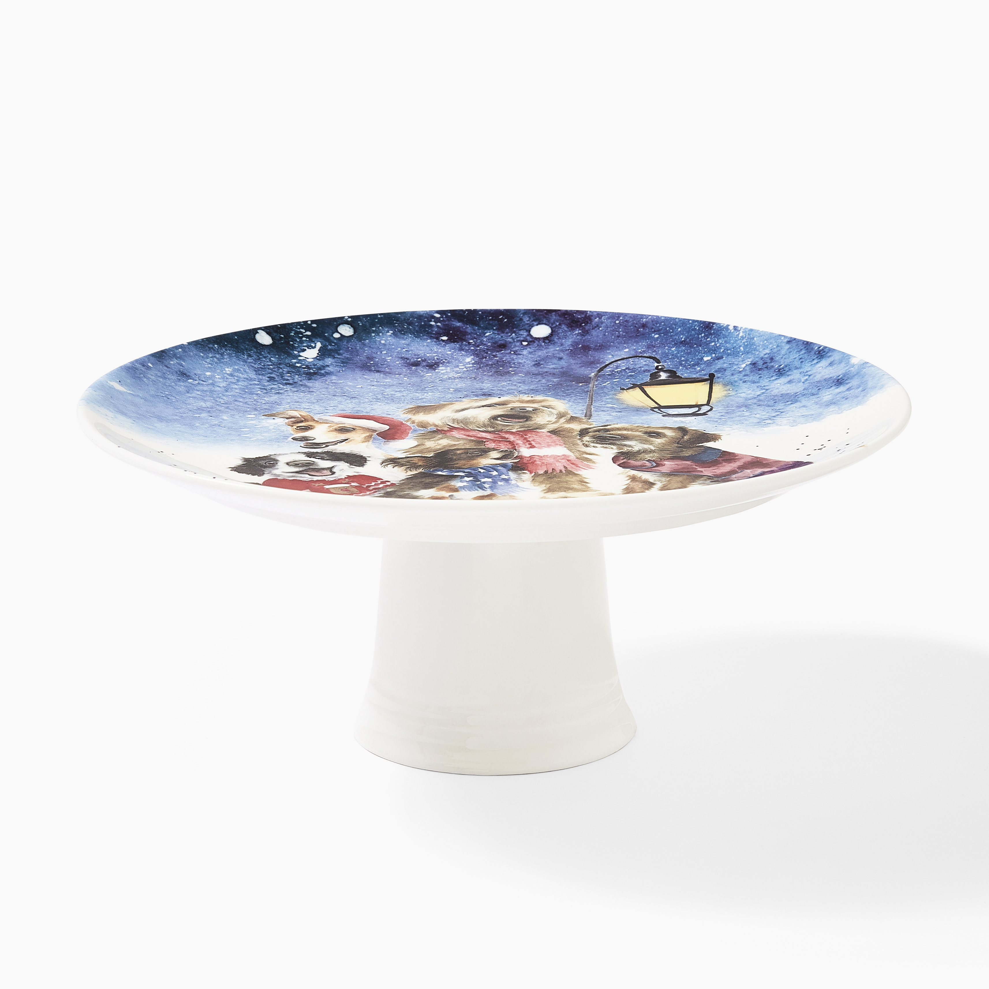 Wrendale Designs O Holy Night Footed Cake Plate, Dogs image number null